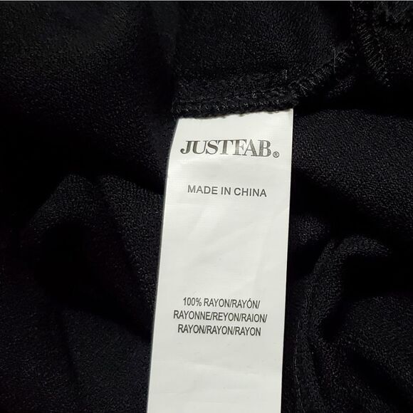 JUSTFAB Black Cold Shoulder Wide Leg Lace Belted Halter Plus Size Jumpsuit 1X - Picture 13 of 13